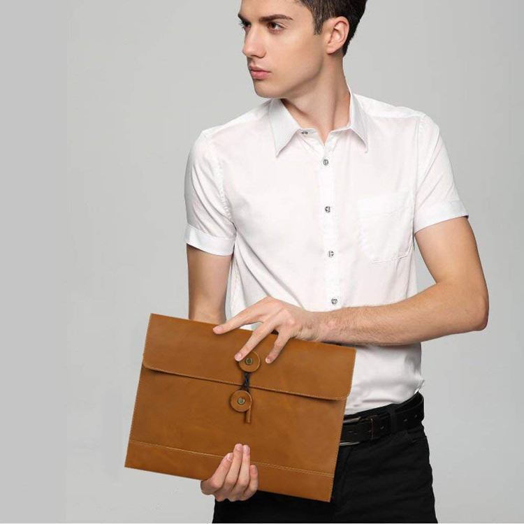 Enveloppe en cuir dossier étui portefeuille mens pochette porte-fichiers voiture document organisateur sac