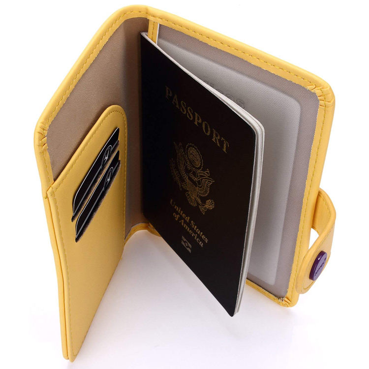 Anti-Diebstahl-PU-Leder-RFID-Kartenhalter-Flugzeug-Pass-Geldbörse