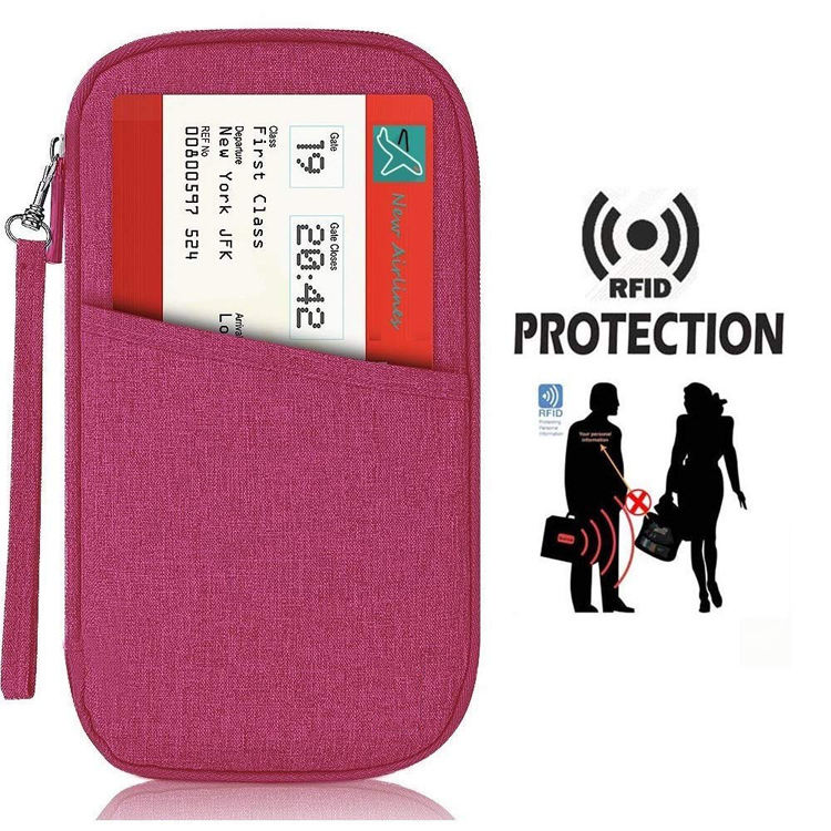 Passeport de voyage rfid portefeuille carte porte-monnaie porte-passeport organisateur