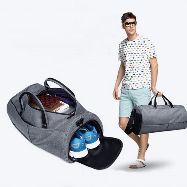 Mochila de alta qualidade com compartimento para sapatos, bolsa de viagem esportiva para homens