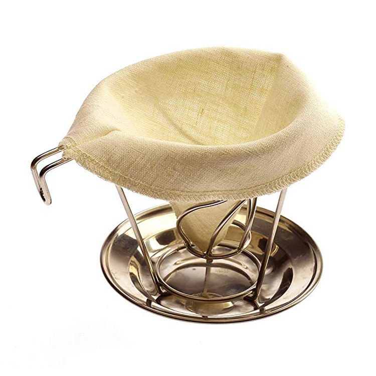 قابلة لإعادة الاستخدام صديقة للبيئة 100٪ GOTS مرشح القهوة النسيج القطني