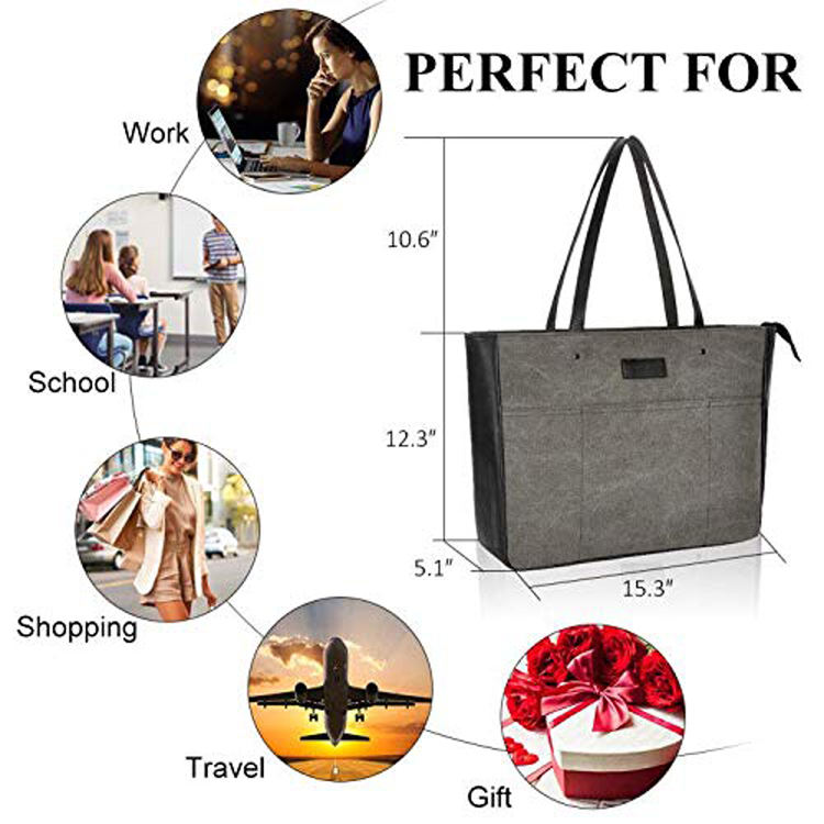 حقيبة كمبيوتر محمول خفيفة الوزن من قماش النساء حقيبة مكتب للعمل