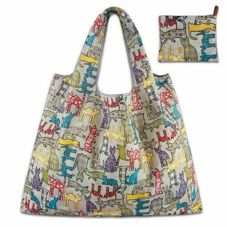 Sac cabas shopping pliable réutilisable sac shopping RPET recyclé pas cher pour impression personnalisée fruits et légumes