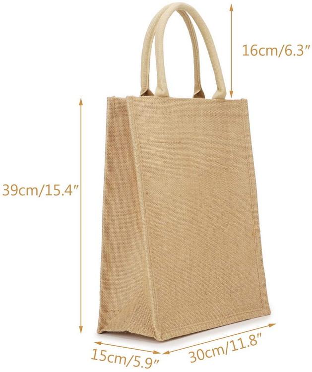 사용자 정의 로고 황마 / 삼베 6 병 와인 토트 백이있는 환경 친화적 인 도매 황마 라인 토트 쇼핑백