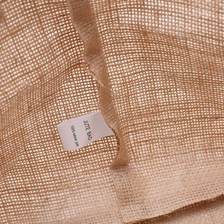 Sacs en toile de jute en gros avec poignées, sac en jute rond réutilisable avec logo personnalisé