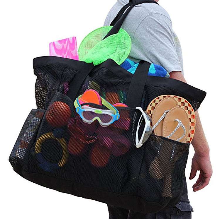 Outdoor-Polyester wasserdichte Nylon-Mesh-Strand-Mesh-Einkaufstasche
