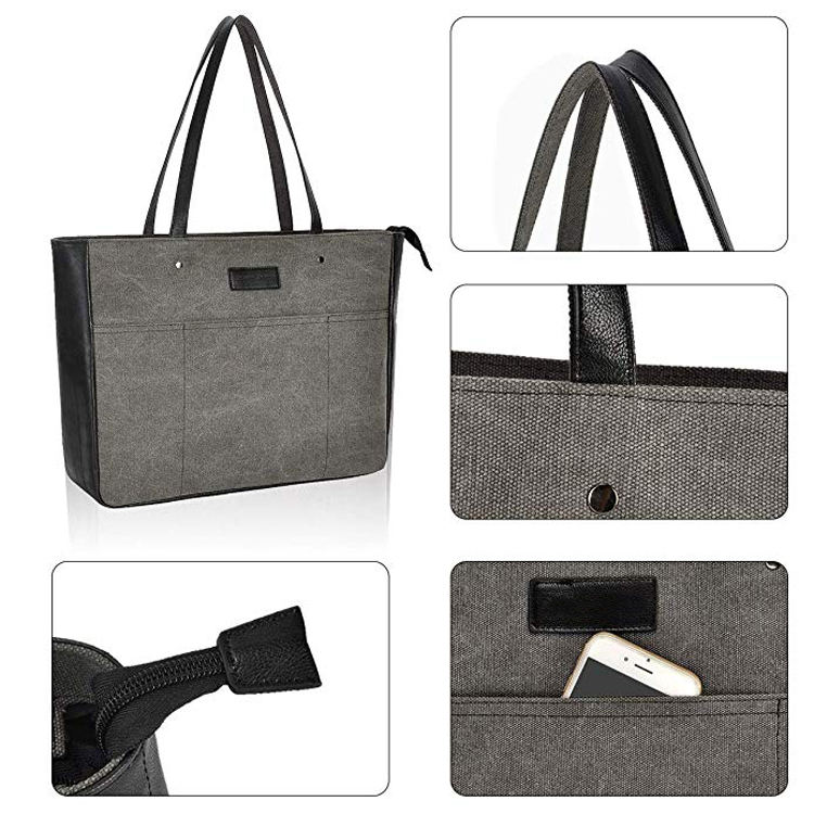 حقيبة كمبيوتر محمول خفيفة الوزن من قماش النساء حقيبة مكتب للعمل