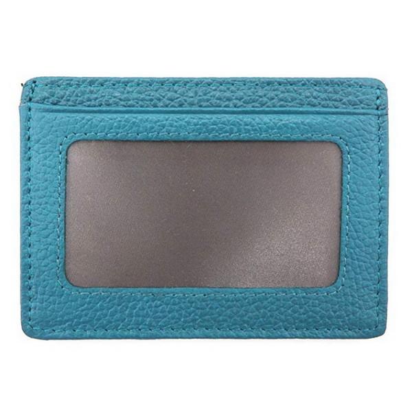 RFID Block Mini Slim Herren Kreditkartenetui aus PU-Leder mit Ausweisfenster