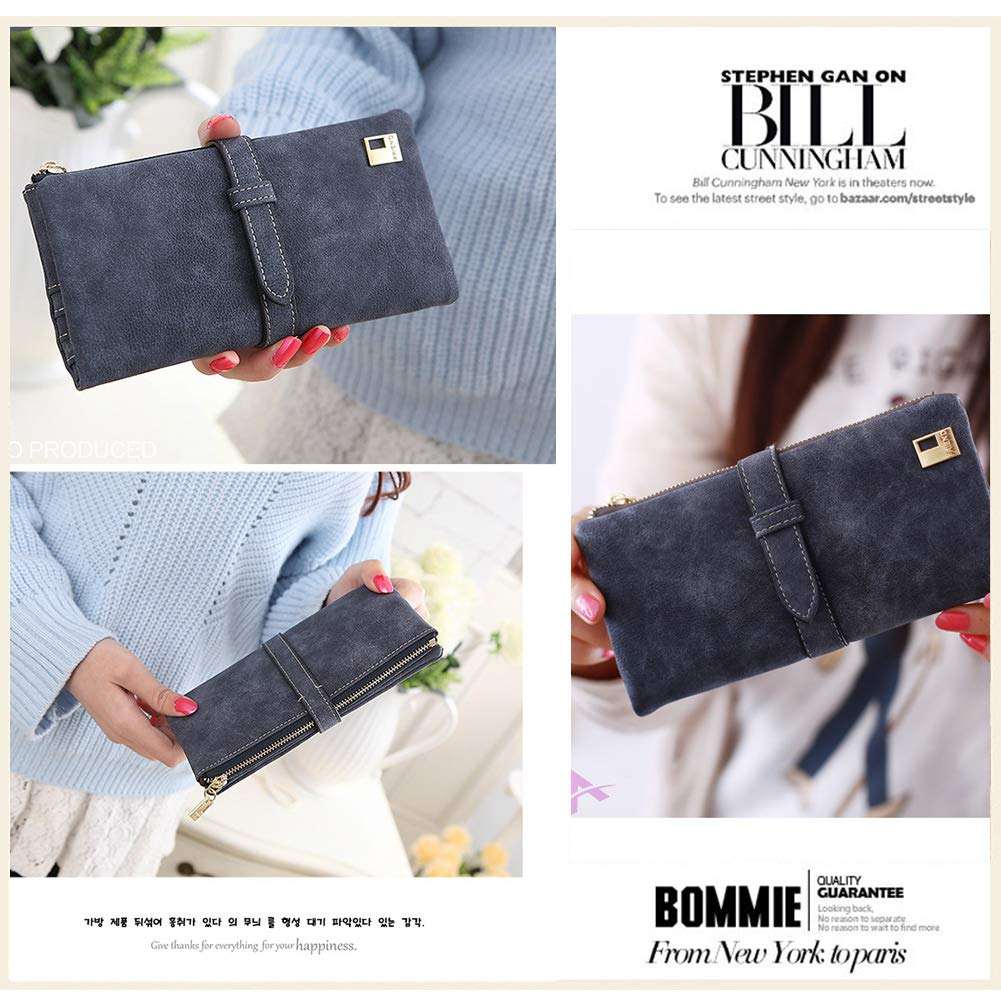 Portefeuille femme personnalisé en Gris avec Multi poches