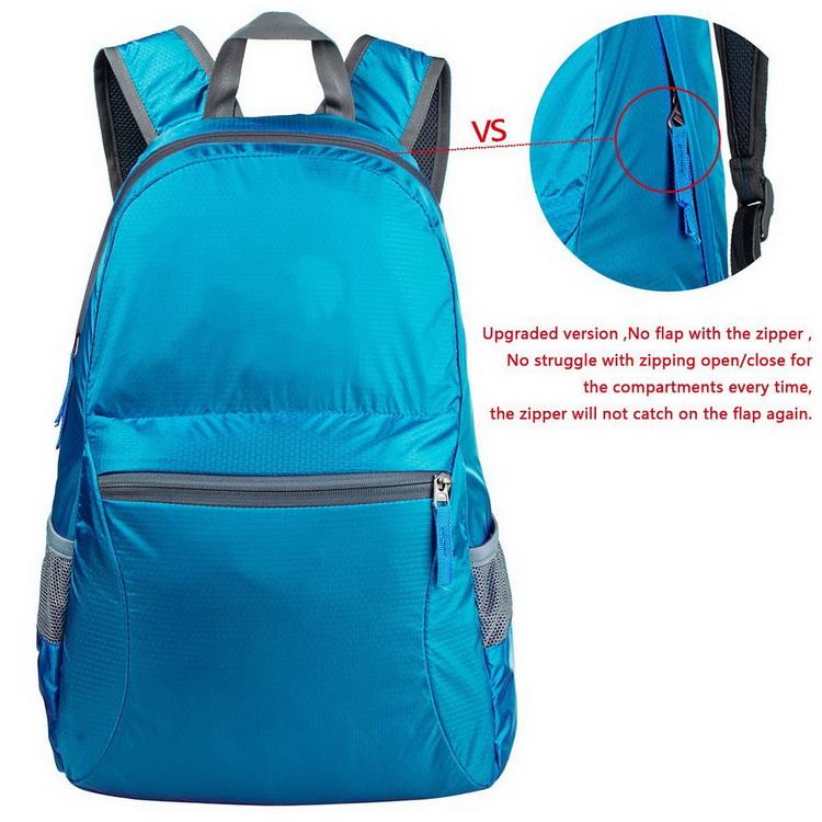 Wasserdichte, faltbare Schultasche, ultraleichter, packbarer Rucksack