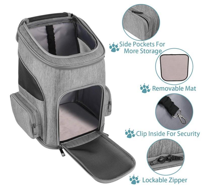 Borsa per zaino Comfort Cat Grande borsa per animali domestici Approvata dalla compagnia aerea Escursionismo Viaggi Campeggio All'aperto Tenere animali domestici fino a 18 libbre