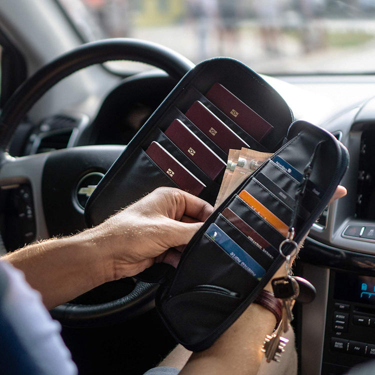 RFID 차단기 방수 가족 신용 카드 문서 티켓 여행 지갑 여권 용 주최자 가방