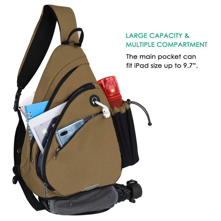 sac à dos à bandoulière, petit sac à dos en toile causale sac à dos à bandoulière, sac de poitrine pour hommes ou femmes