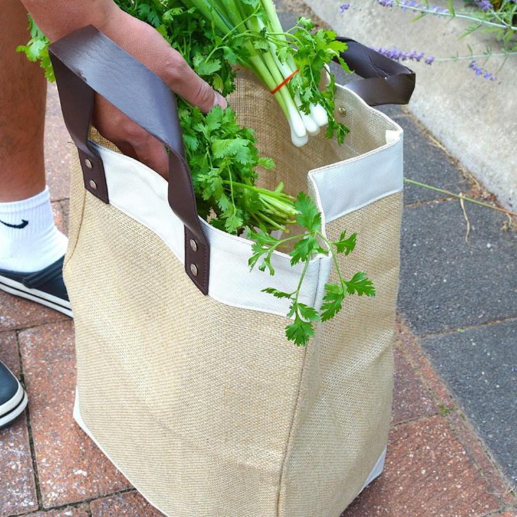 Wiederverwendbare Hanf-Einkaufstaschen, Jute-Einkaufstasche mit Innentasche