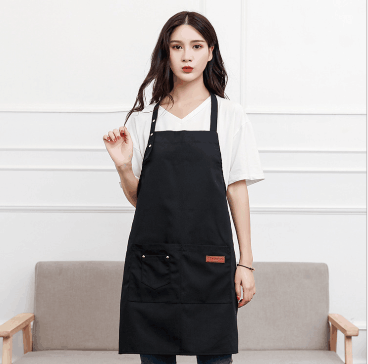 Rote Schürzen, Baumwolle, Küche, Kochen, Frauen, Café, Schürzen mit Taschen, Sublimationsdruck, Logo, maßgeschneiderte Schürze