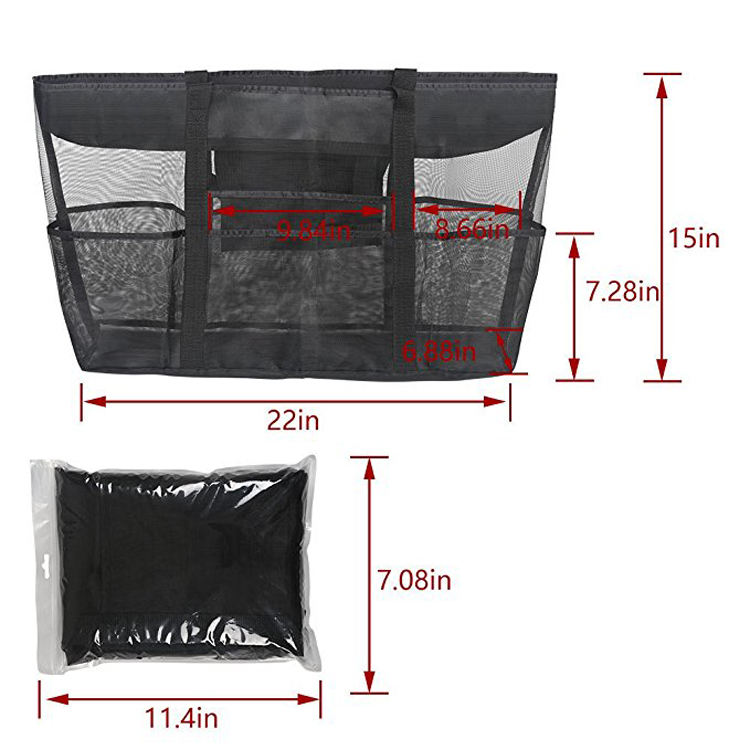 Outdoor-Polyester wasserdichte Nylon-Mesh-Strand-Mesh-Einkaufstasche