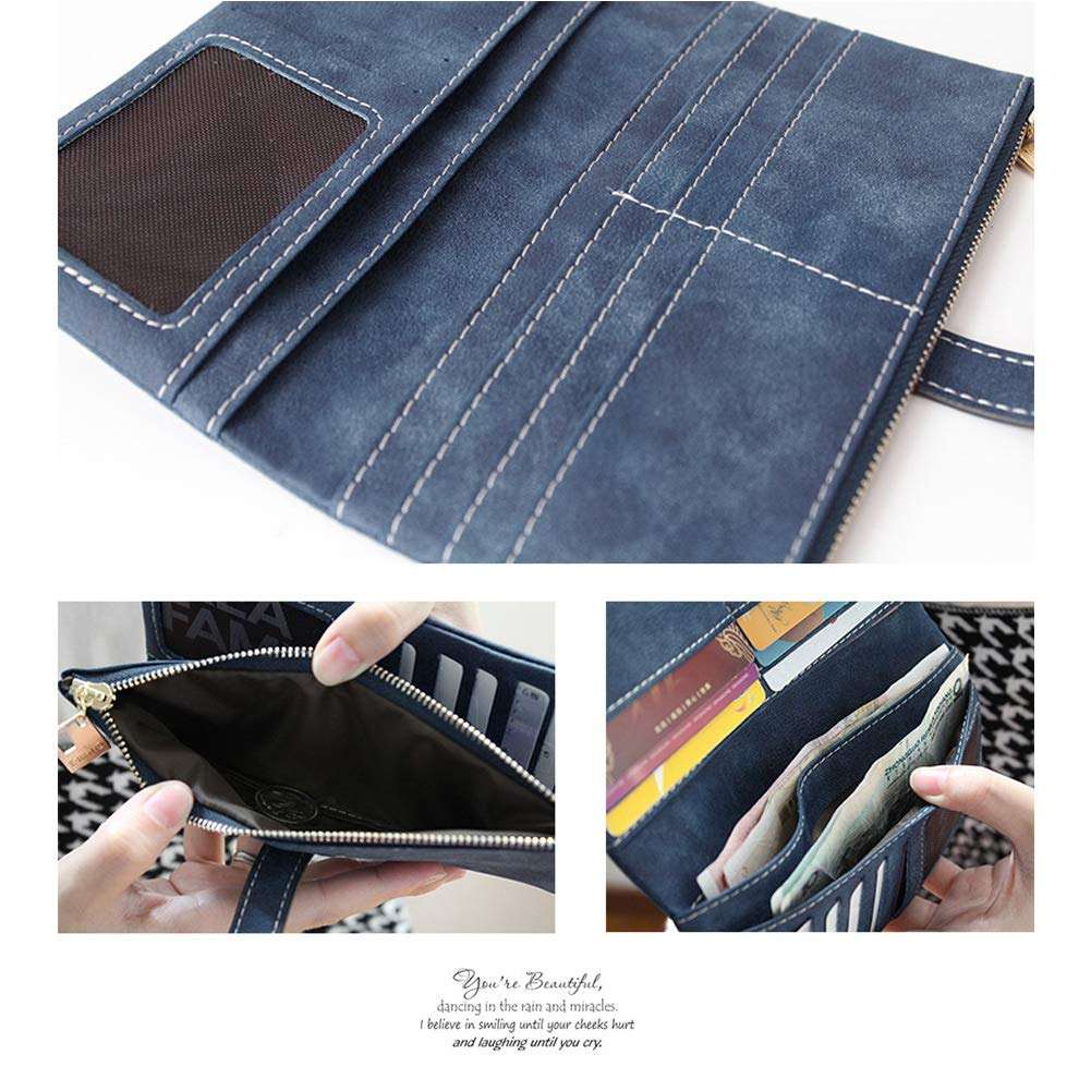 Portefeuille femme personnalisé en Gris avec Multi poches