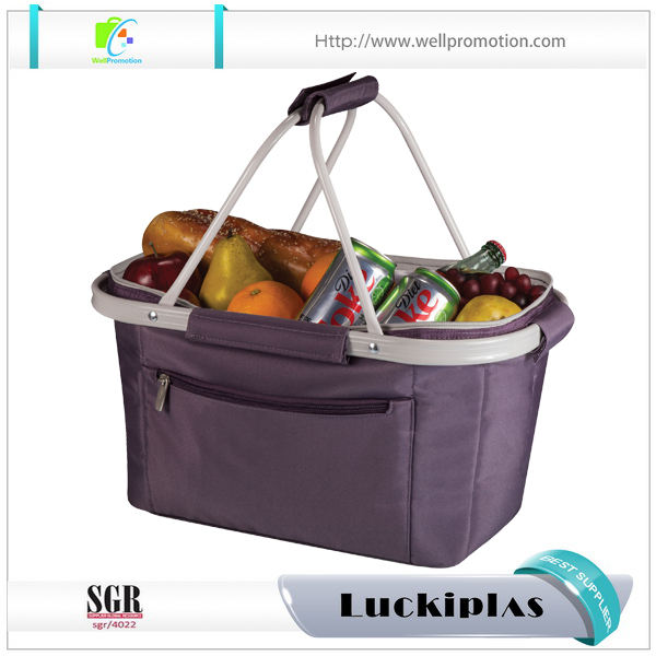 Zusammenklappbare Picknickkorb-Kühltasche Beliebte isolierte Kühltasche mit Korb