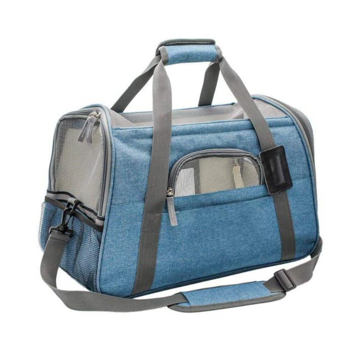 Pet Carriers Airline Approved Soft Sided Cat Carrier Faltbar mit Matte, passt unter den Flugzeugsitz für kleine Hunde und Katzen