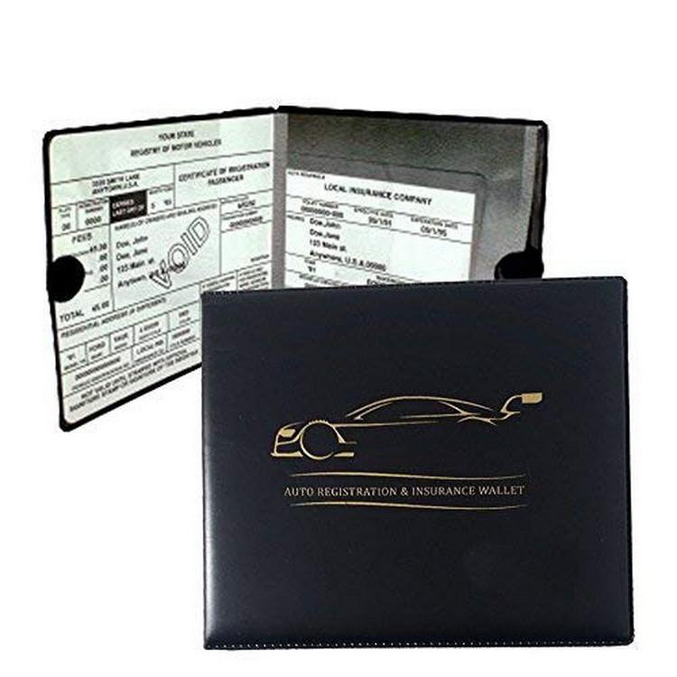 PU cuir Auto voiture camion moto carte d'assurance porte-documents portefeuille