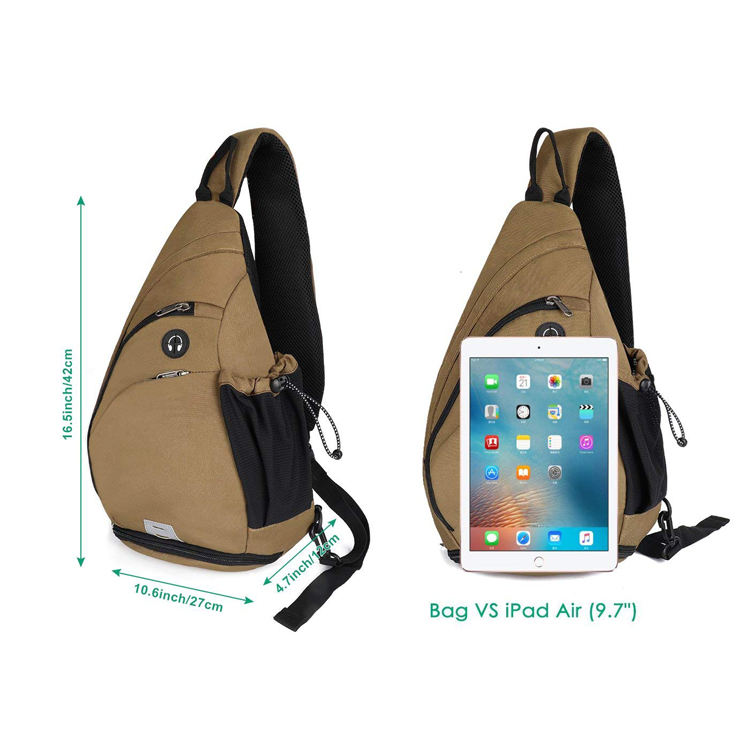 sac à dos à bandoulière, petit sac à dos en toile causale sac à dos à bandoulière, sac de poitrine pour hommes ou femmes