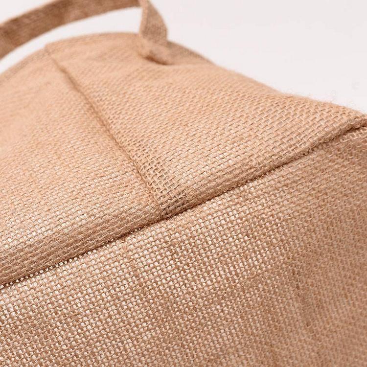 Sacs en toile de jute en gros avec poignées, sac en jute rond réutilisable avec logo personnalisé