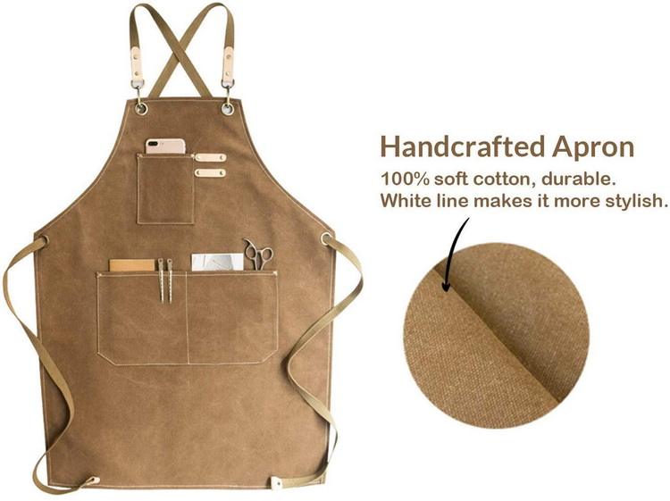 Grembiule da cucina 100% cotone, tracolla regolabile, grembiule da giardino in tela