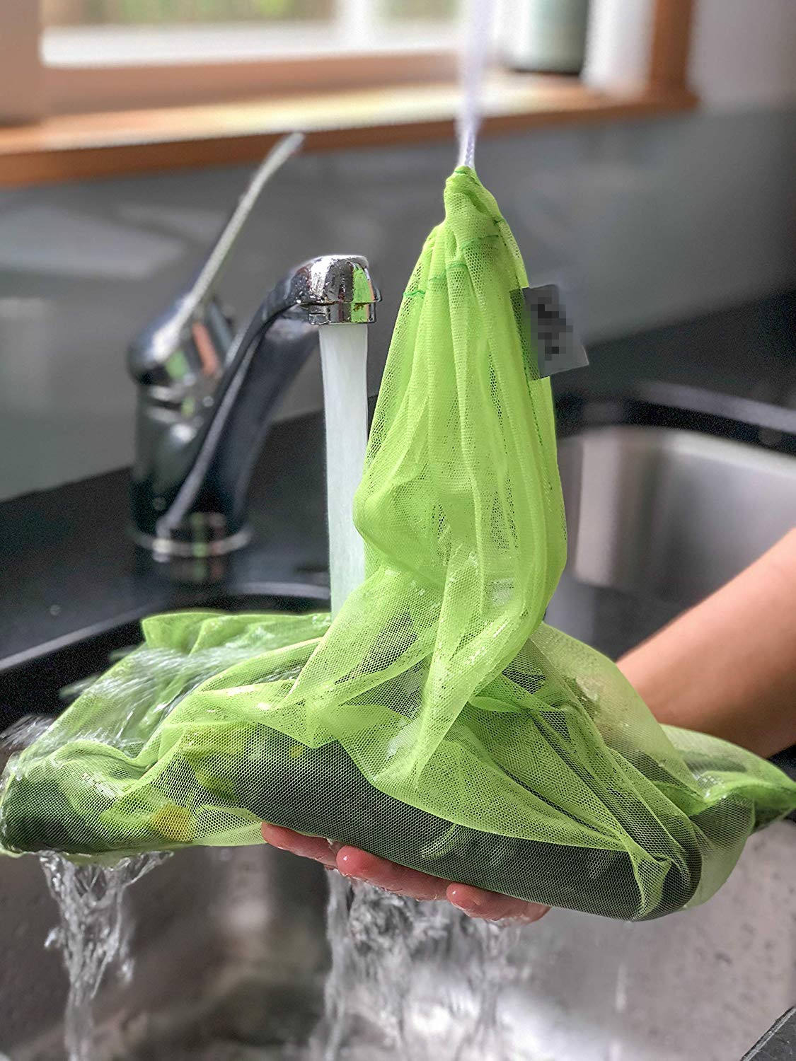 Sac en filet lavable et réutilisable de sac de maille de l'écologie RPET pour le légume fruit