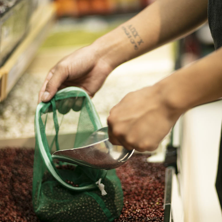 Cordão de malha rpet durável eco colorido armazenamento de frutas vegetais reutilizável