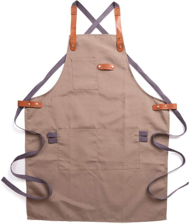 Commercio all'ingrosso uomo donna cucina grembiule da cuoco in cotone con tasche logo personalizzato