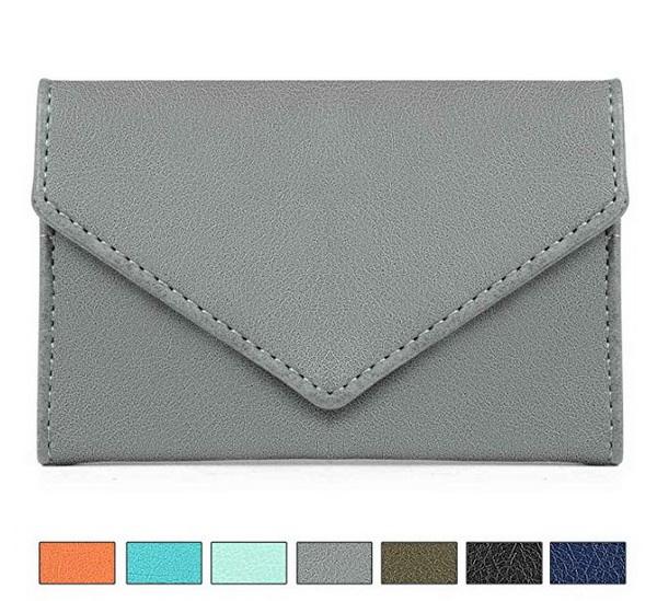Porte-cartes de crédit portefeuille porte-cartes en cuir PU femme pour dames