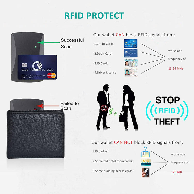 OEM 망 슬림 가죽 지갑, 맞춤형 RFID 차단 Bifold 전면 포켓 지갑