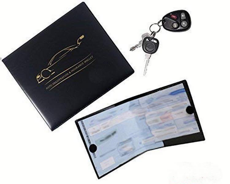 PU cuir Auto voiture camion moto carte d'assurance porte-documents portefeuille