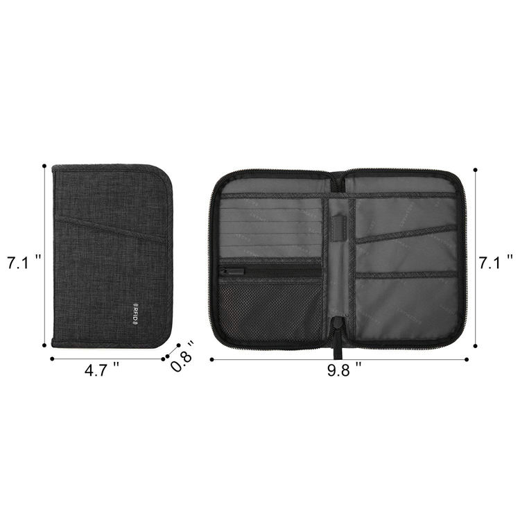 Porte-passeport en polyester de voyage personnalisé, portefeuille de passeport de style long bon marché