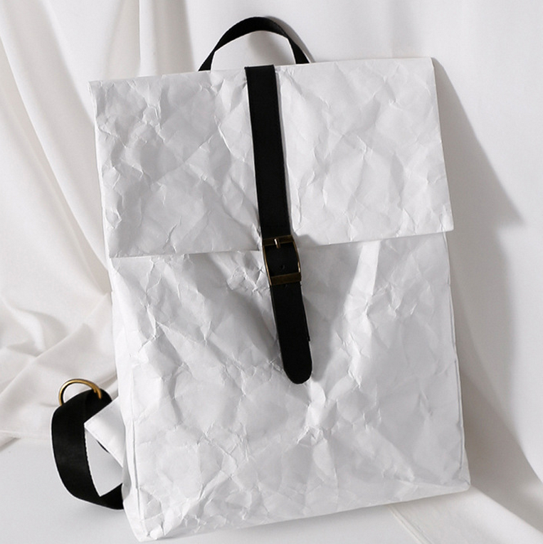 Mode sac à dos recyclé écologique sac à dos de loisirs en papier durable blanc
