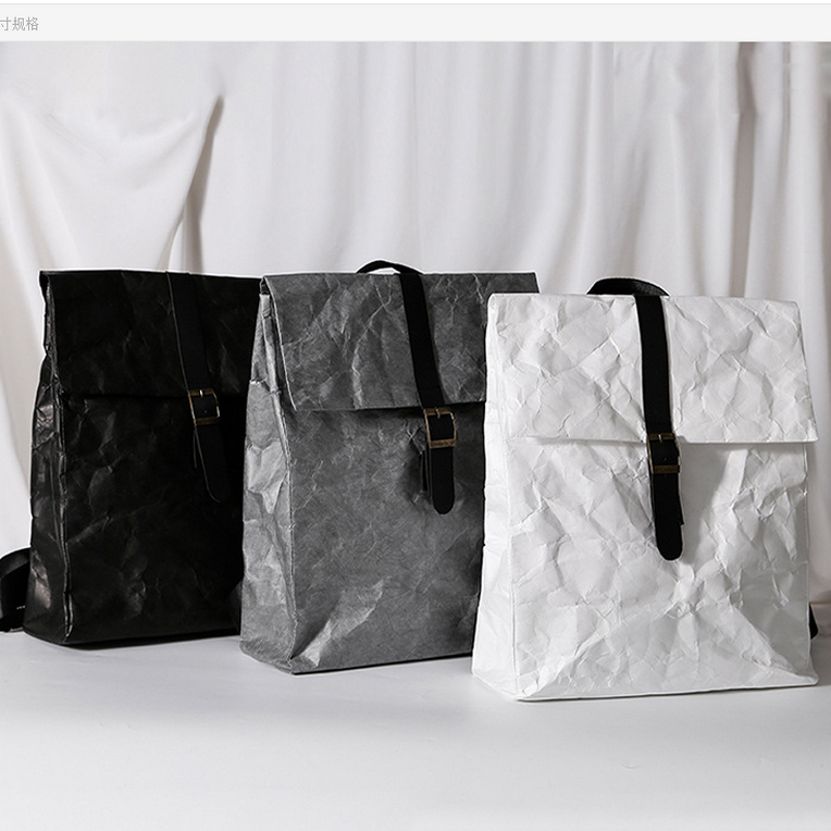 Mode sac à dos recyclé écologique sac à dos de loisirs en papier durable blanc