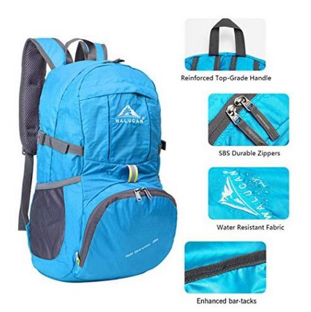 Impacchettabile Resistente cerniera SBS / YKK in nylon impermeabile comoda Zaino pieghevole da viaggio leggero da viaggio