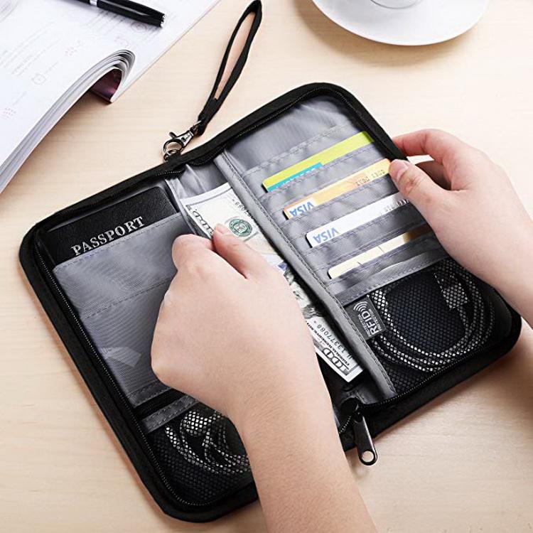 RFID-Polyester-Passhülle, Reisedokumente, Organizer, Brieftasche, Ausweishülle