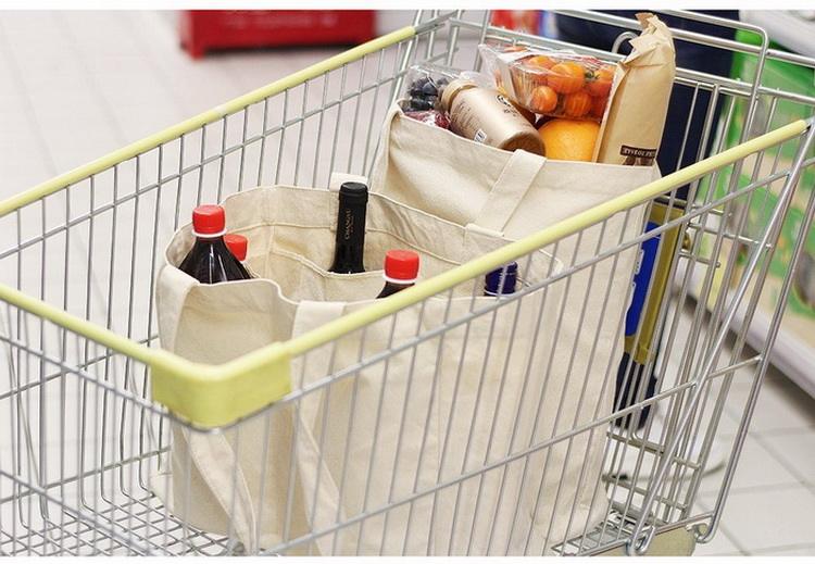 Wiederverwendbare, waschbare Bio-Baumwoll-Musselin-Einkaufstasche für Gemüse/Obst