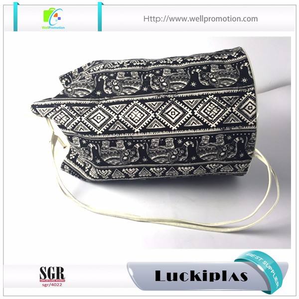 Sac à dos à cordon en toile de conception ethnique, sac à dos en toile, sac à dos marin sac à voile