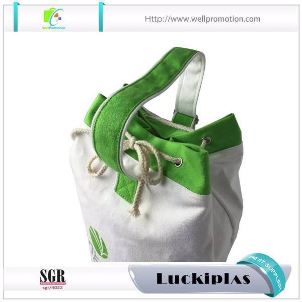 Schultertasche aus Baumwolle mit einem Schultergurt, Seemannsrucksack aus weißem Segeltuch