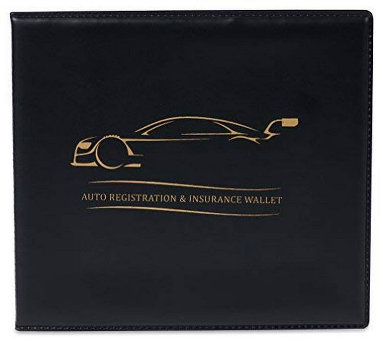 PU cuir Auto voiture camion moto carte d'assurance porte-documents portefeuille