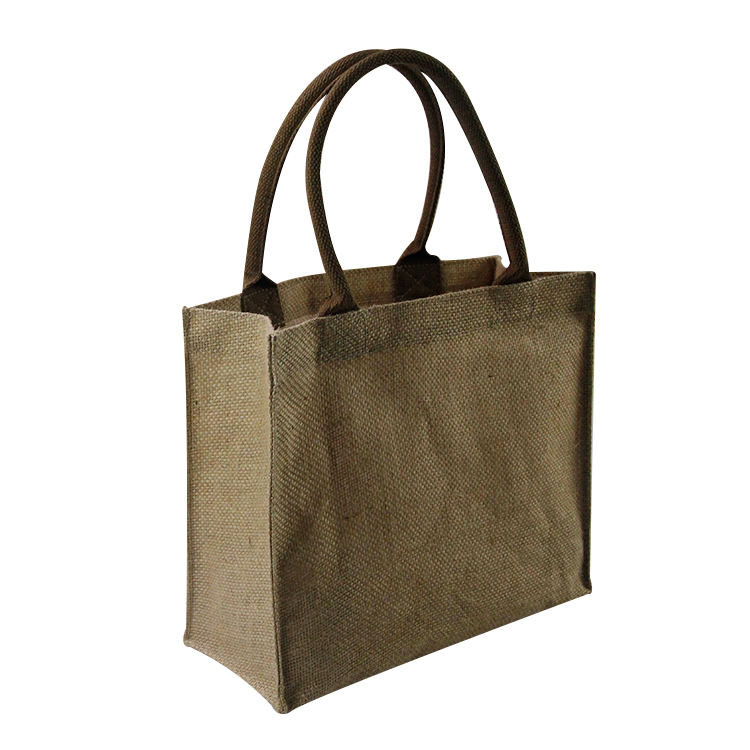 Sac à provisions en chanvre 100% nature, sac fourre-tout en jute personnalisé réutilisable en gros