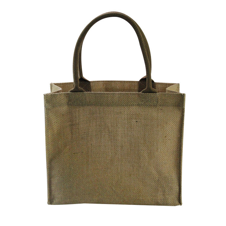 Sac à provisions en chanvre 100% nature, sac fourre-tout en jute personnalisé réutilisable en gros