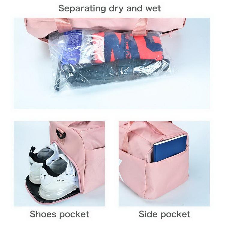 Wasserdichte Reise-Wochenend-Sport-Badetasche mit Trocken- und Nassfach und Schuhfach für Damen