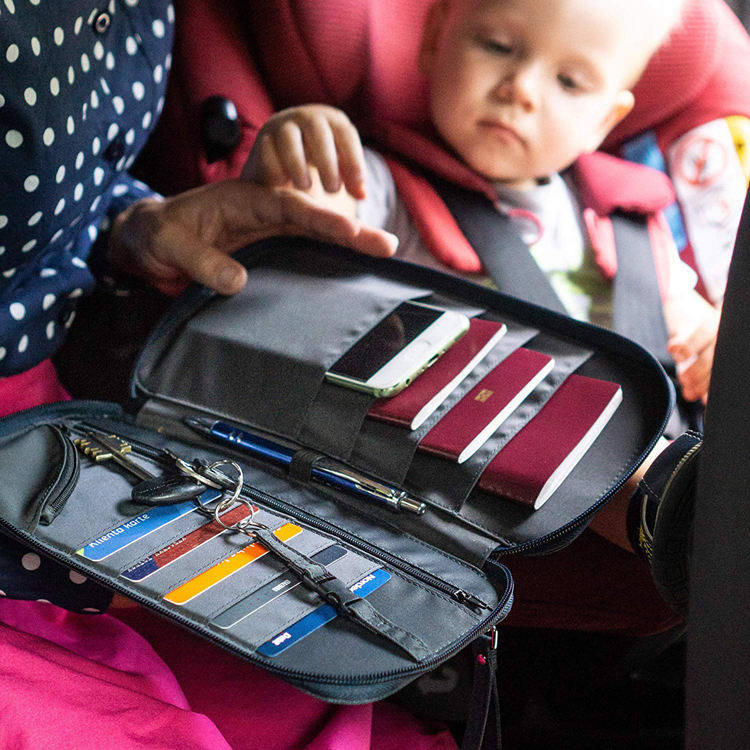 RFID 차단기 방수 가족 신용 카드 문서 티켓 여행 지갑 여권 용 주최자 가방