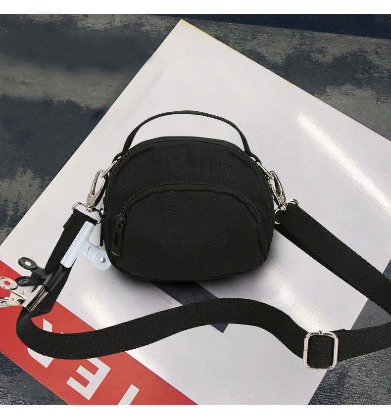 여성 캔버스 가방 3 레이어 레저 오블 리크 크로스 미니 자수 클립 가방