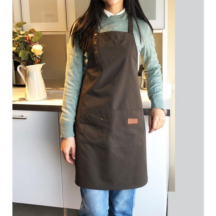 Stylische strapazierfähige Jeansschürze mit individuellem Logo und Taschen