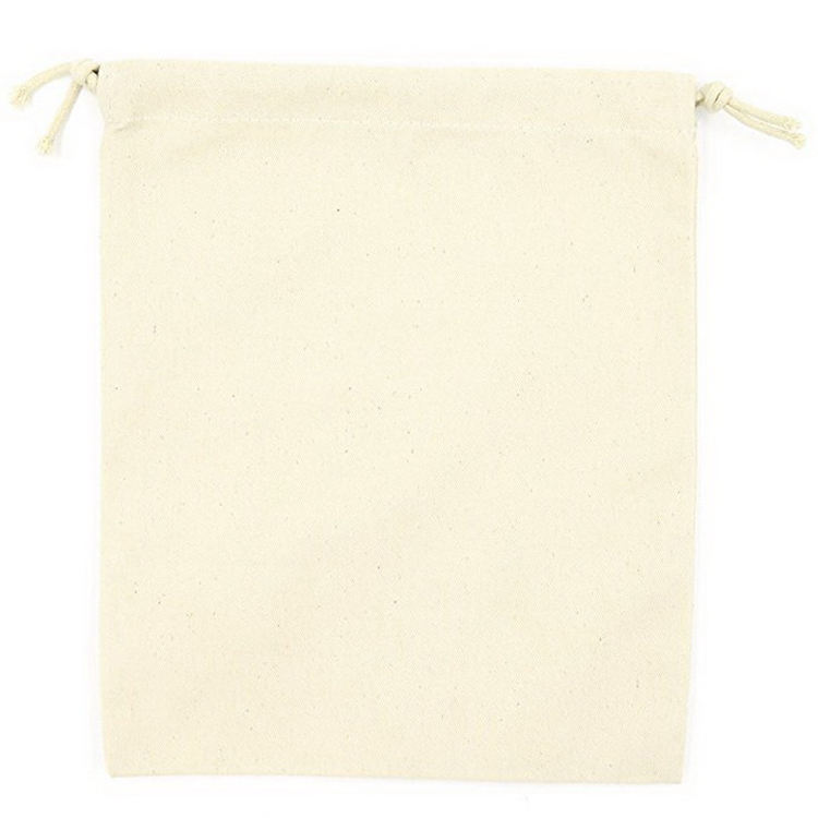 Borsa di produzione di mussola organica di cotone di alta qualità all'ingrosso di prezzo di fabbrica con coulisse