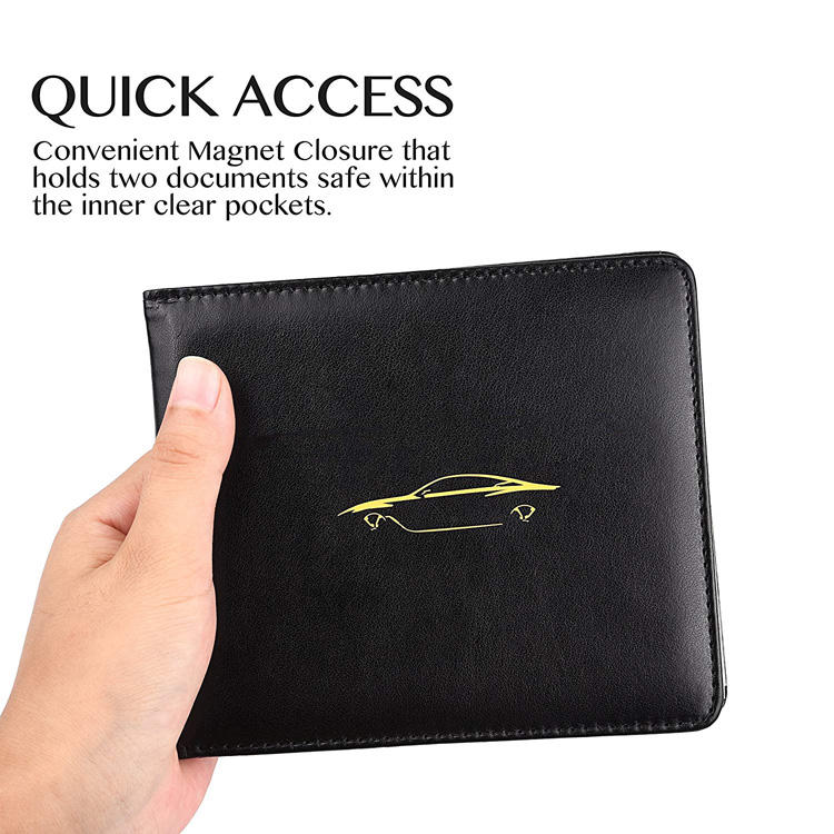 자동 차 문서를 위한 OEM 호리호리한 얇은 신용 카드 가죽 지갑 홀더